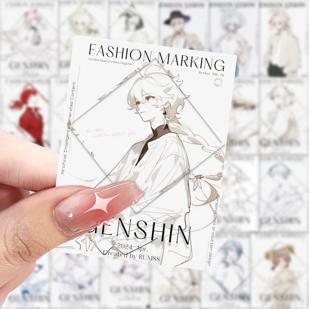 Phone Accessories Poster - 189 adesivos de personagens Genshin Impact,