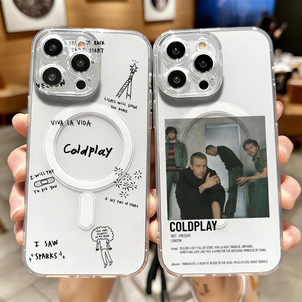 Magnetic Phone Case - Capa de Celular Transparente Magnética C-Coldplay