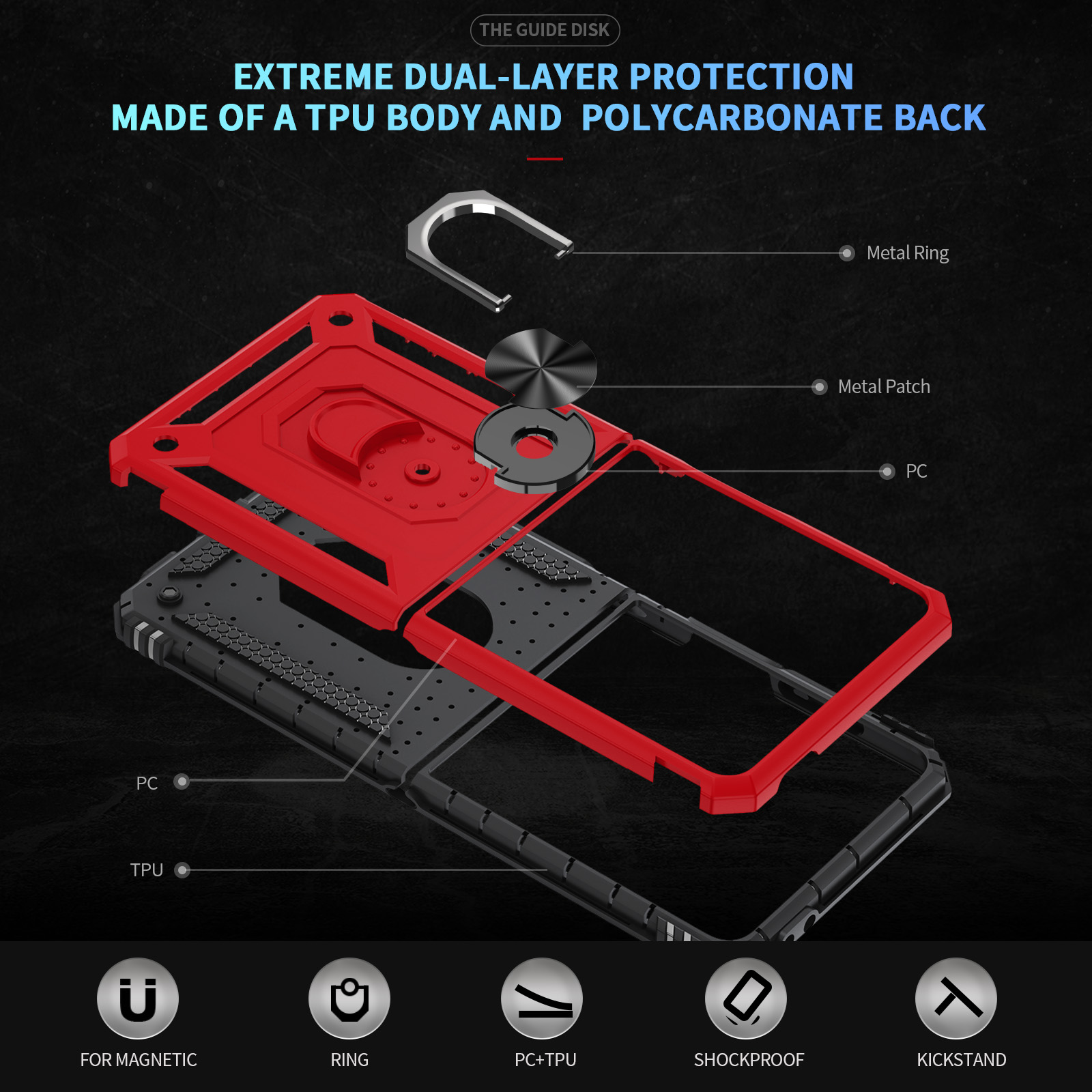 Capa de telefone à prova de ch - Phone Kickstand Ring avaliação e preço